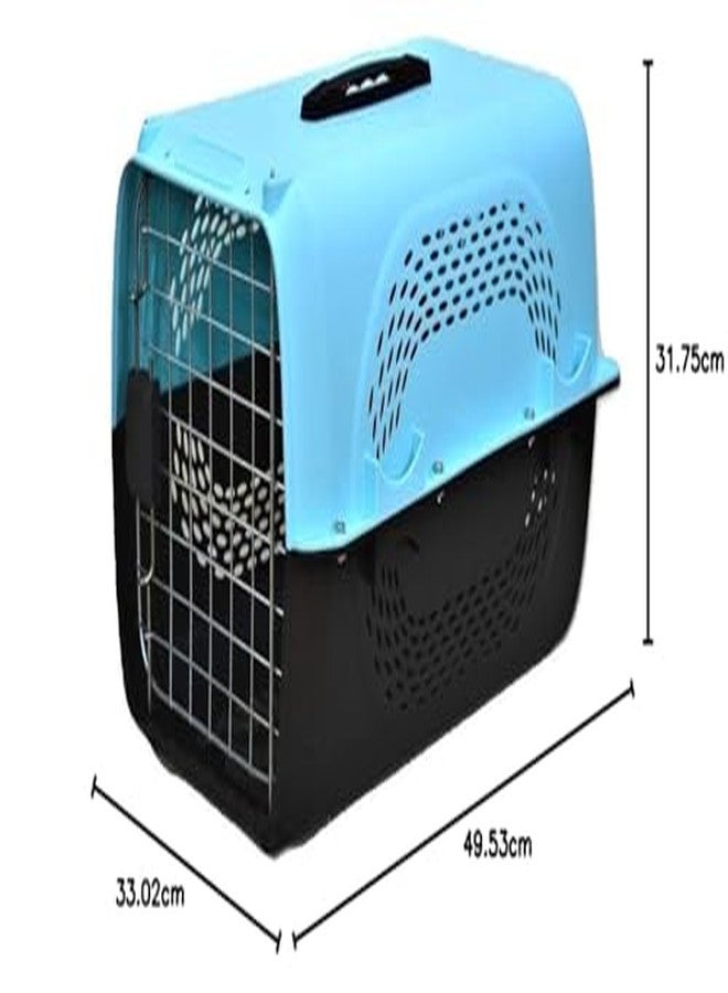 Petlicious & More® IATA Approved Pet Travel Carrier Plastic Handle Hinged Door Folding Collapsible Transport Box Crate Cage for Puppies & Cats, Size 19.5 x 13 x 12.5 (Blue) - Image 4